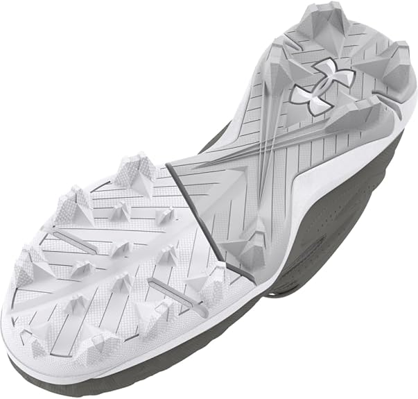 Chaussures de baseball UA Youth Leadoff Mid RM 3.0 grises 3027454-100 