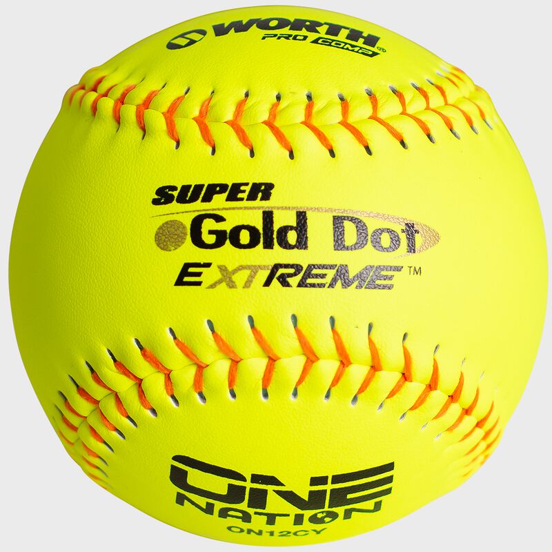 Worth Slo Pitch Ontario Gold Dot 12'' Yellow Softball EA SPO12CY