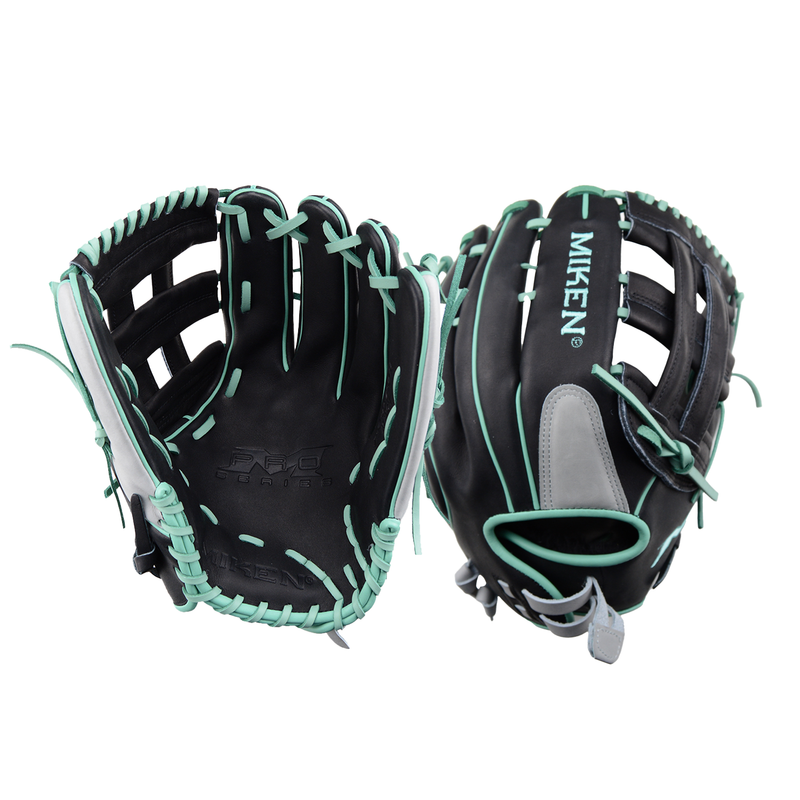 MIKEN PRO SERIES GLOVES - H-WEB 13" LIMITED EDITION COLOURWAY BLACK / GREY / MINT MPRO130-6BOM