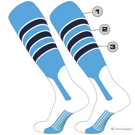 TCK Baseball Stirrup Socks with Stripes Pattern D DNOD5