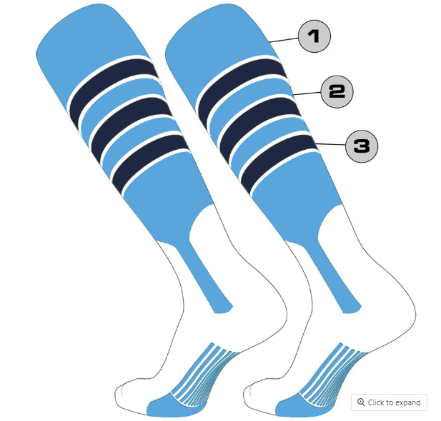 TCK Baseball Stirrup Socks with Stripes Pattern D DNOD5