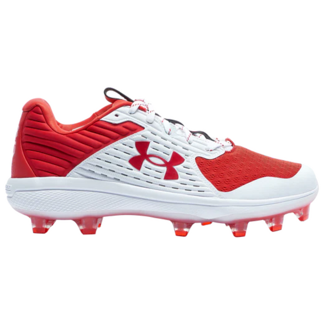 Chaussures de baseball moulées en TPU UA Yard Low pour hommes UnderArmour Rouge 3025591-600