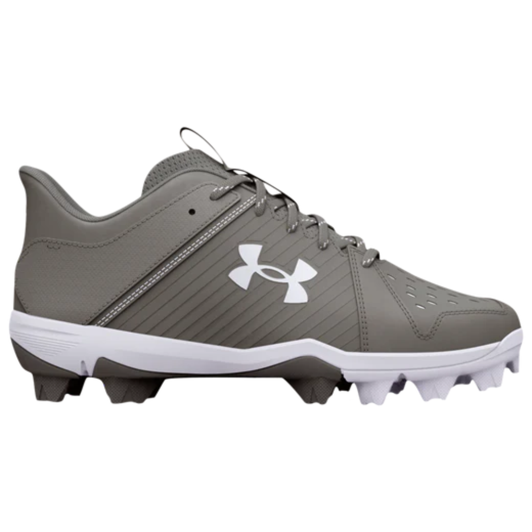 UnderArmour Boys UA Leadoff Low RM Jr. Baseball Cleats Grey