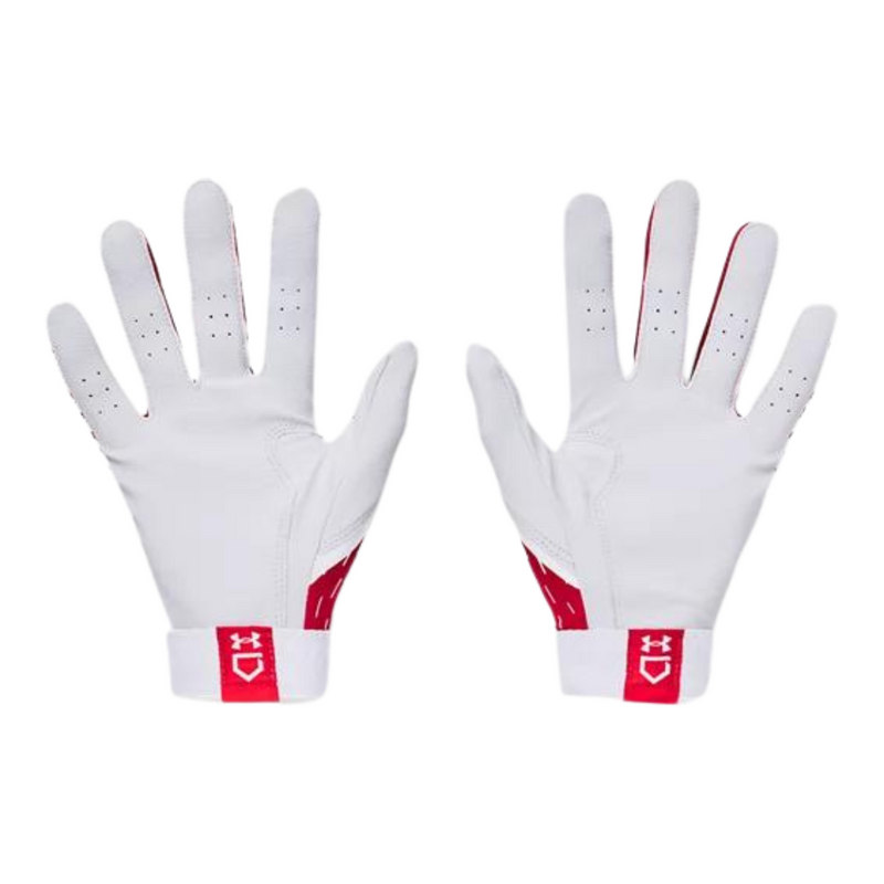 UA Clean Up Batting Glove White/Red 1378764-105