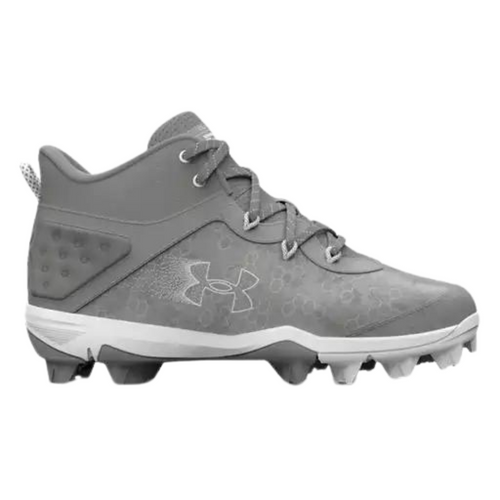 UnderArmour Youth UA Harper 8 Mid RM Cleats Gray 3026597-101