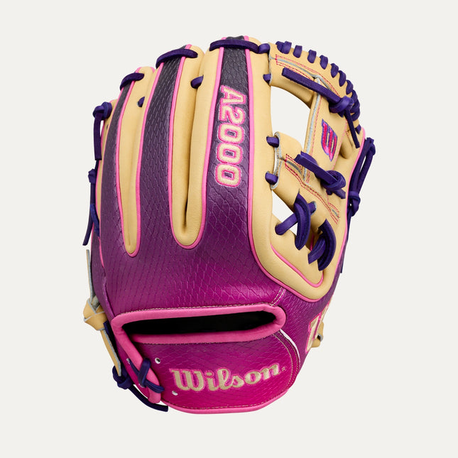 Wilson A2000 1720SS LEADOFF 2026 11.5'' - BLONDE-PURPLE-PINK GRAD. WEBBED-BACK-FLAMINGO-PURPLE