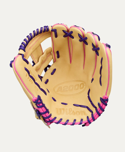 Wilson A2000 1720SS LEADOFF 2026 11.5'' - BLONDE-PURPLE-PINK GRAD. WEBBED-BACK-FLAMINGO-PURPLE