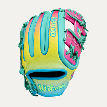 Wilson A2000 1727SS LEADOFF 2026 11.75'' - FLAMINGO-RAINBOW GRAD. WEBBED-BACK-TEAL-TROP. BLUE