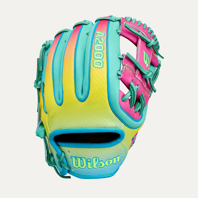 Wilson A2000 1727SS LEADOFF 2026 11.75'' - FLAMINGO-RAINBOW GRAD. WEBBED-BACK-TEAL-TROP. BLUE