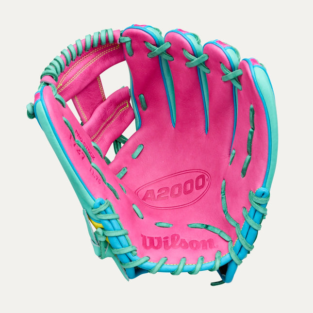 Wilson A2000 1727SS LEADOFF 2026 11.75'' - FLAMINGO-RAINBOW GRAD. WEBBED-BACK-TEAL-TROP. BLUE