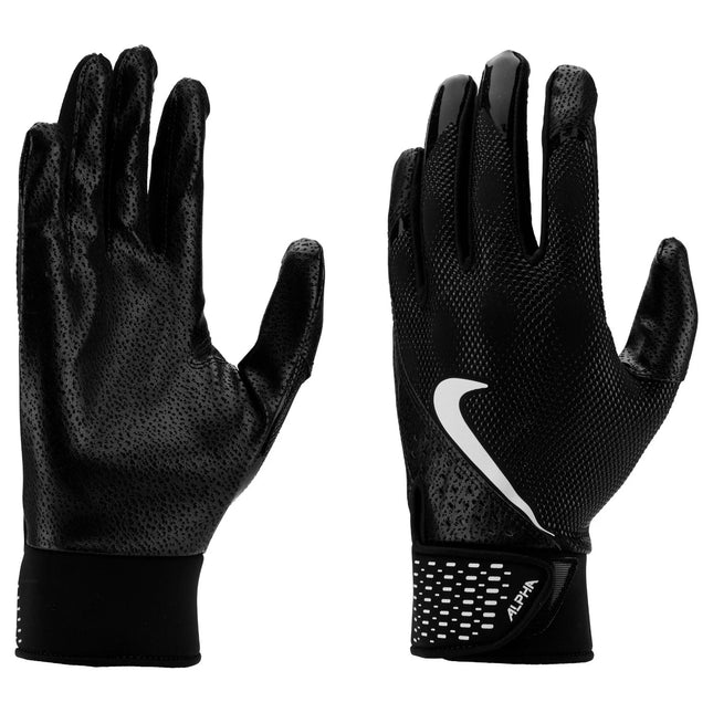 Nike Youth Alpha Batting Gloves Black/Metallic Silver XXL