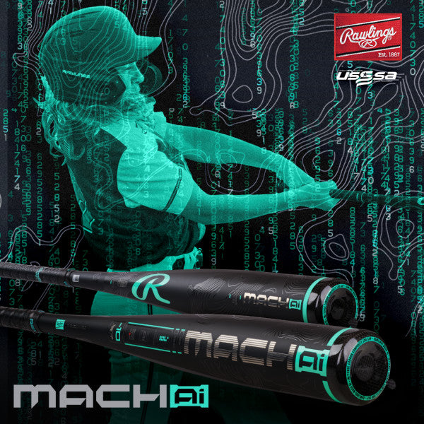 Batte de baseball Rawlings Mach Ai 2025-10 (baril de 2 3/4") Usssa RUT5MC10