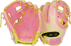 Rawlings Heart Of The Hide Baseball Glove 11.25" Pink/Yellow PROR312U-2P