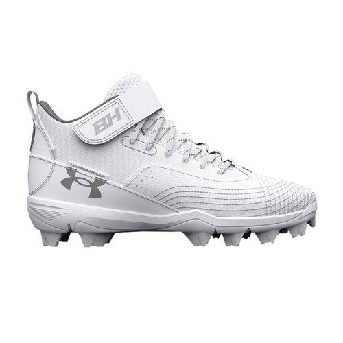 UnderArmour Youth UA Harper 8 Mid RM Cleats White 3026597-100