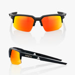 100% SPEEDCOUPE - Soft Tact Black - HIPER Red Multilayer Mirror Lens