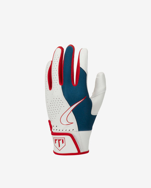 Nike Trout Edge Batting Gloves 2.0 White - Royal - Red