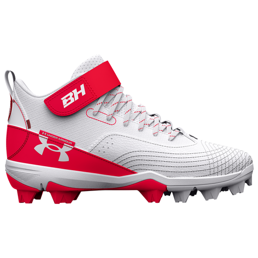 UnderArmour Boys UA Harper 7 Mid RM Jr. Baseball Cleats Red 3025598 6 Baseball 360