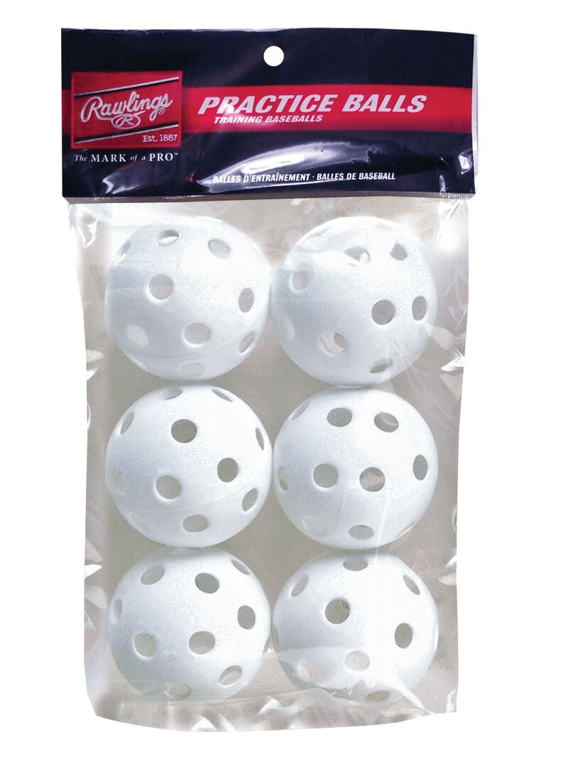 PLBB-W6 Rawlings 9" Plastic BASEballs (white 6pk) 9
