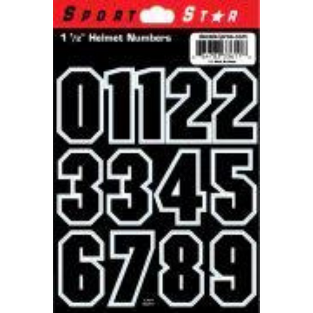 Autocollant pour casque Sidelines 1,5" avec contour blanc