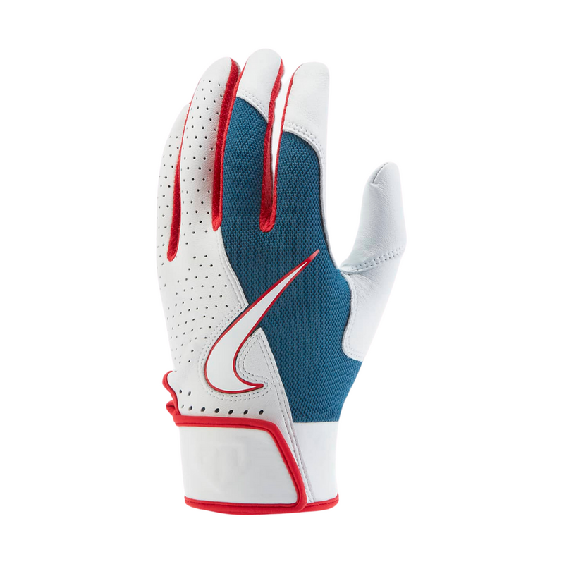 Nike Trout Elite Batting Gloves 2.0 White - Royal - Red - Baseball 360