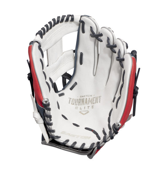 Gant de baseball Easton Tournament Elite pour jeunes 11 1/2" Blanc/bleu marine/rouge TEB115I