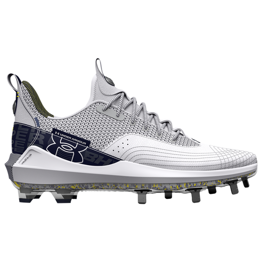 Under Armour Bryce Harper 4 Low Men's Metal Baseball Cleats (White)