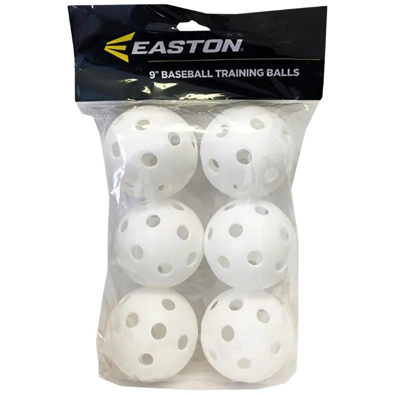 Easton 9" Plastic Training Balls (6 Pack White)