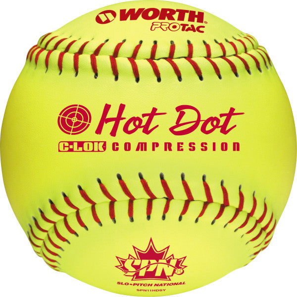 Worth Hot Dot 11'' Jaune Softball SPN11HDSY DOZEN