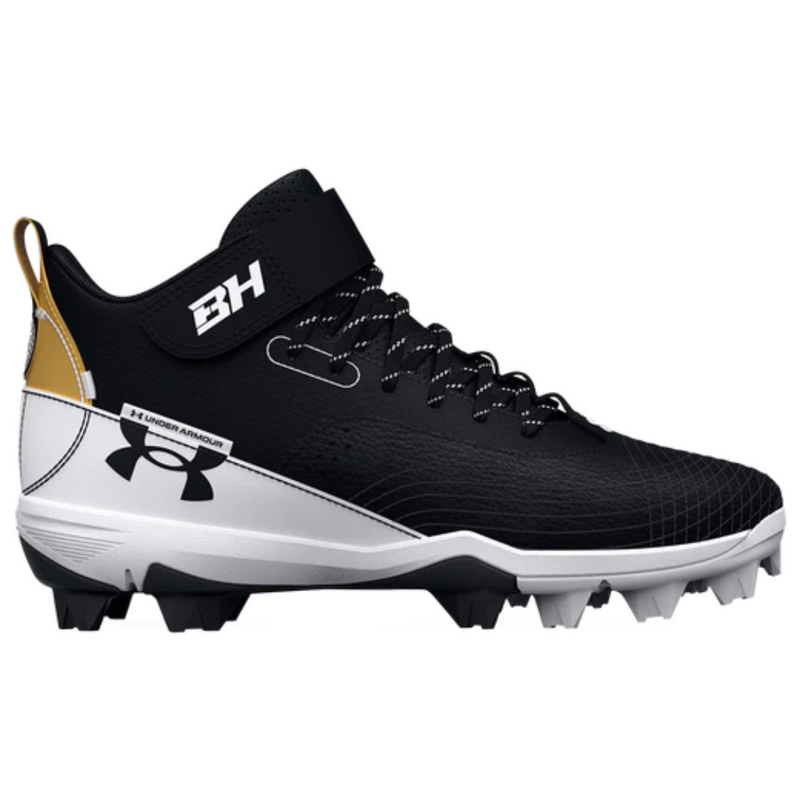 Crampons de baseball UnderArmour Boys' UA Harper 7 Mid RM Jr. noirs 3025598-001