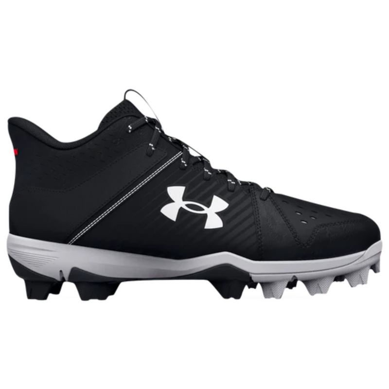 Crampons de baseball UnderArmour Boys' UA Leadoff Mid RM Jr. noirs 3025601-001