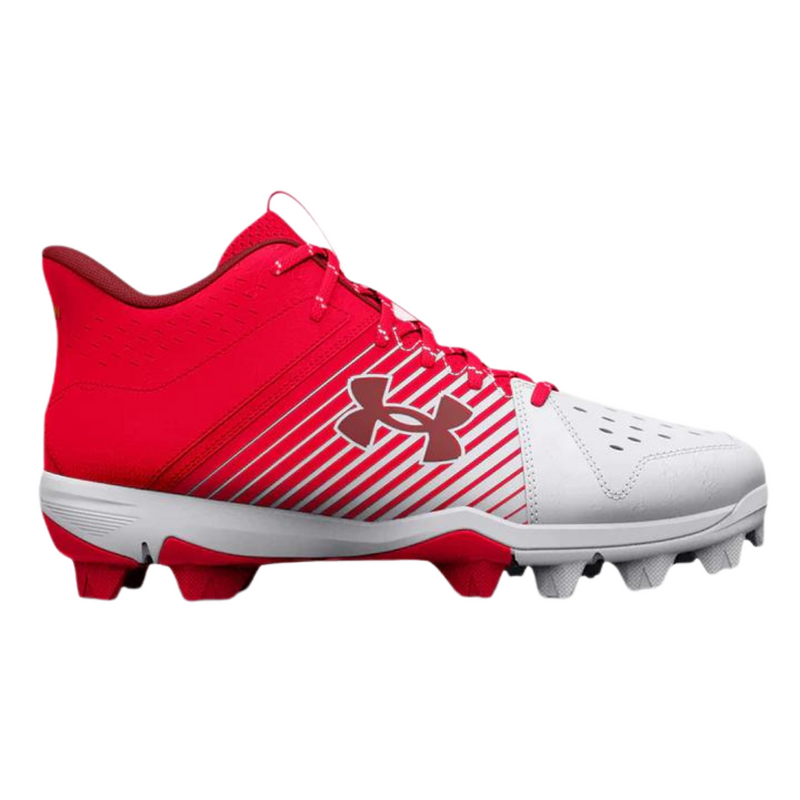 Chaussures de baseball junior UnderArmour UA Leadoff Mid RM pour garçons, Rouge 3025601-600