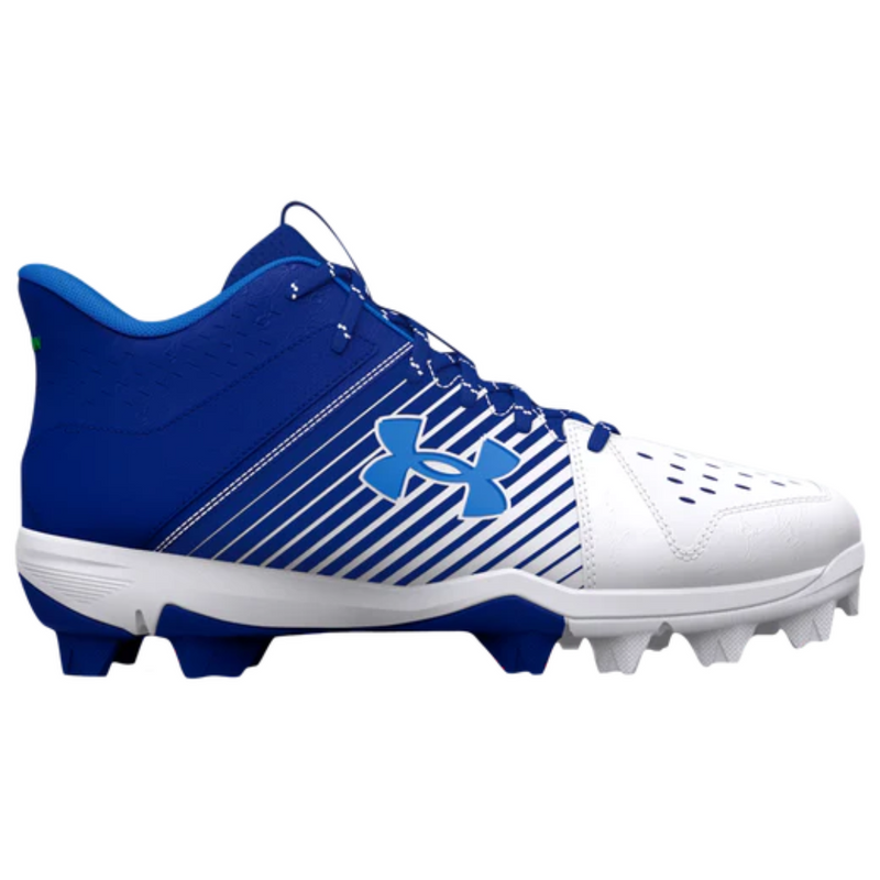 Crampons de baseball junior UnderArmour UA Leadoff Mid RM pour garçons, Royal 3025601-400