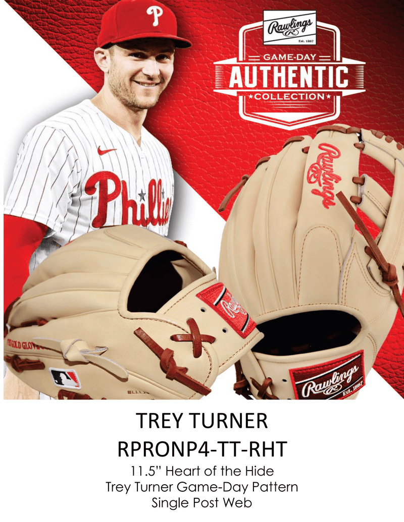 SÉRIE "HEART OF THE HIDE" DE RAWLINGS - COLLECTION MLB - TREA TURNER