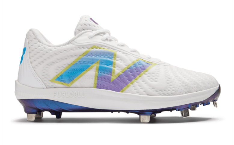 New Balance Low Baseball Cleats White/Purple L4040AT7