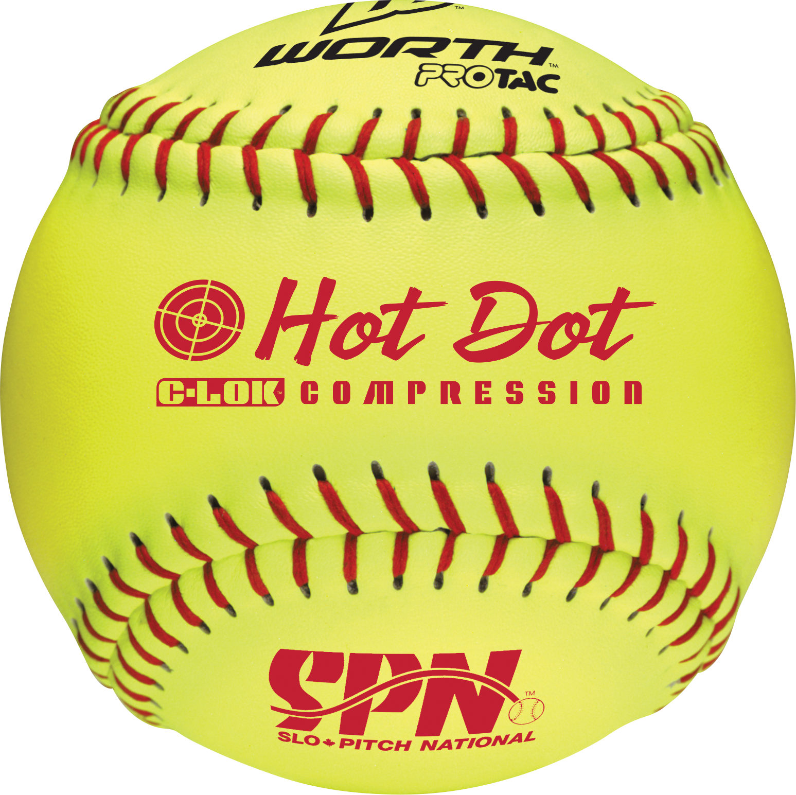 Worth Hot Dot 12'' Jaune Softball SPN12HDSY DOZEN