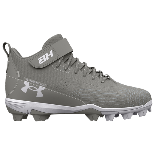 Crampons de baseball UnderArmour UA Harper 7 Mid RM pour hommes, Gris 3025587-101