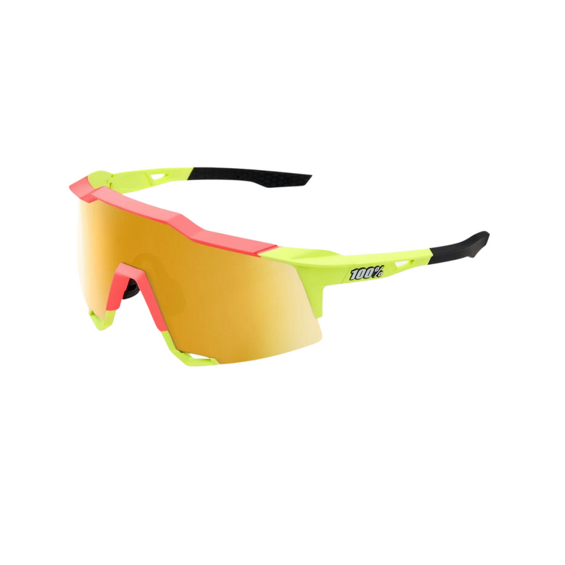 100% SPEEDCRAFT - Jaune fluo délavé mat - Verre miroir or flash