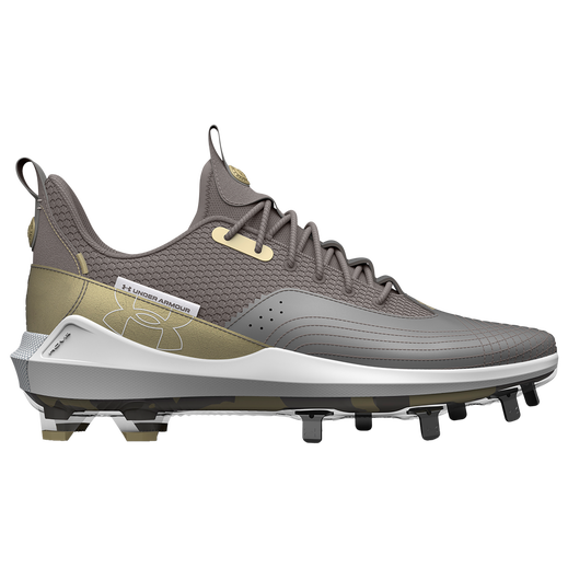 Crampons de baseball UnderArmour UA Harper 7 Low ST Metal pour hommes, Gris 3025582-101